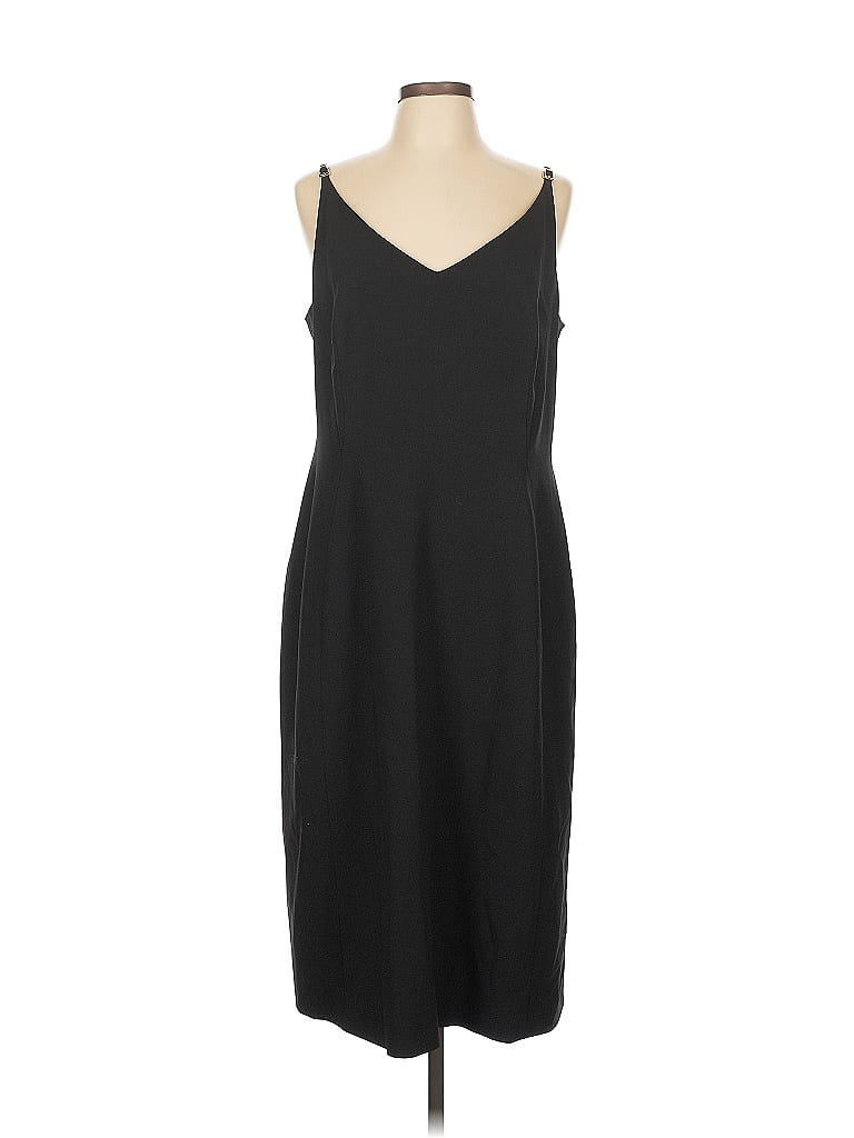 Escada Solid Black Casual Dress Size EU 44 / US 14 - photo 1