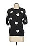 Catherine Malandrino Hearts Black 3/4 Sleeve T-Shirt Size M - photo 1