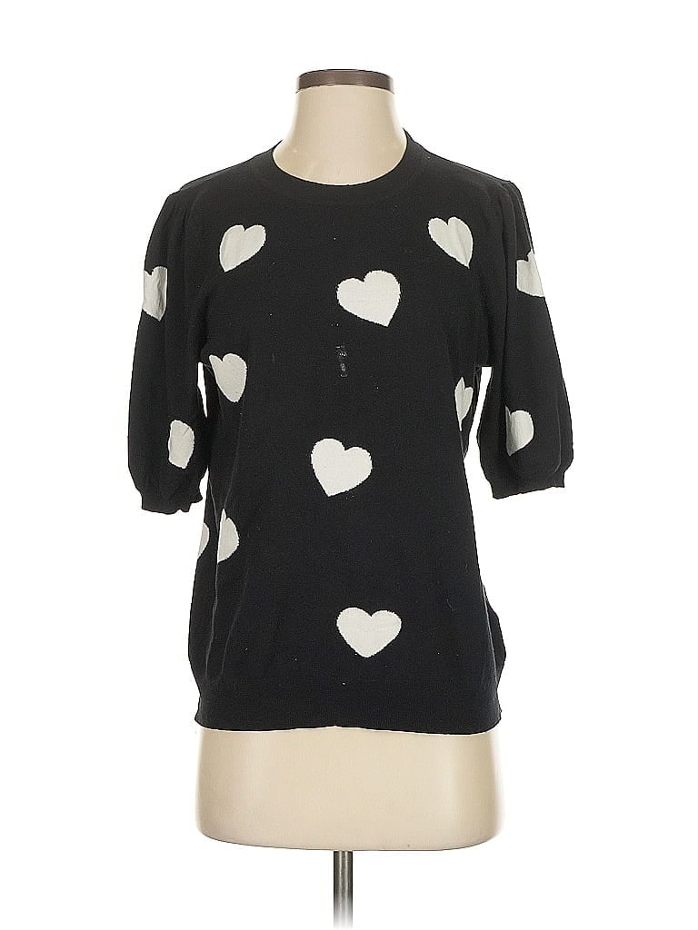 Catherine Malandrino Hearts Black 3/4 Sleeve T-Shirt Size M - photo 1