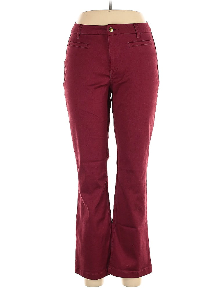 IMAN Solid Burgundy Casual Pants Size 12 - photo 1