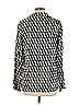 Massimo Dutti 100% Viscose Houndstooth Black Blue Long Sleeve Blouse Size L - photo 2