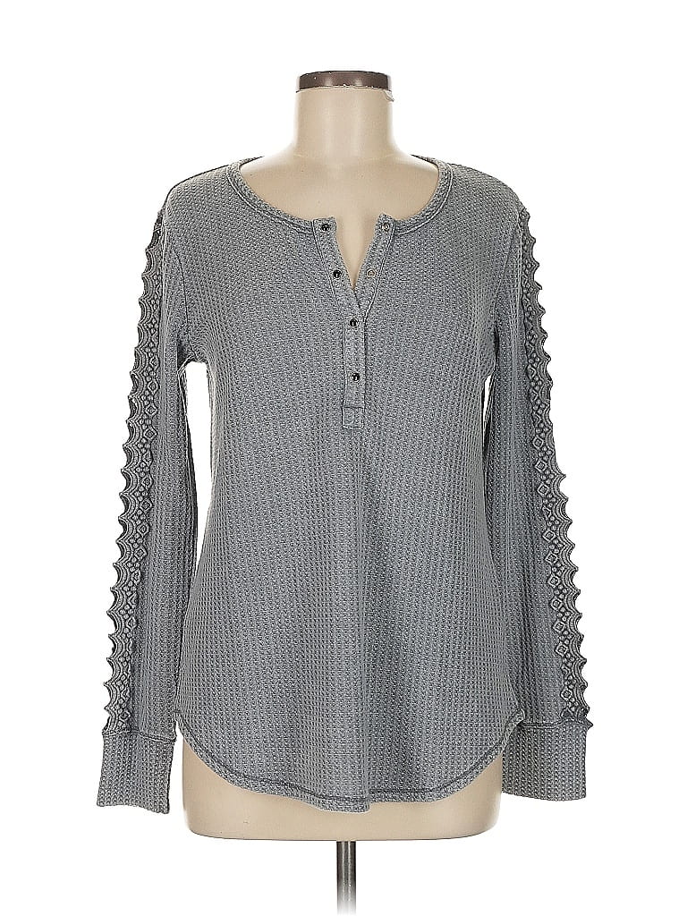 Mystree Gray Long Sleeve Blouse Size M - photo 1