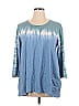 LOGO by Lori Goldstein Blue 3/4 Sleeve T-Shirt Size XL - photo 1