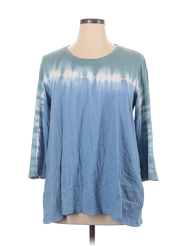 LOGO by Lori Goldstein Blue 3/4 Sleeve T-Shirt Size XL - photo 1