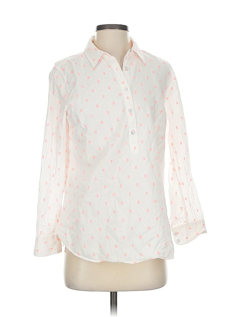 Pre-owned Talbots 3/4 Sleeve Blouse In White