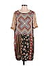 Tiny 100% Polyester Print Brown Blue Casual Dress Size S - photo 1