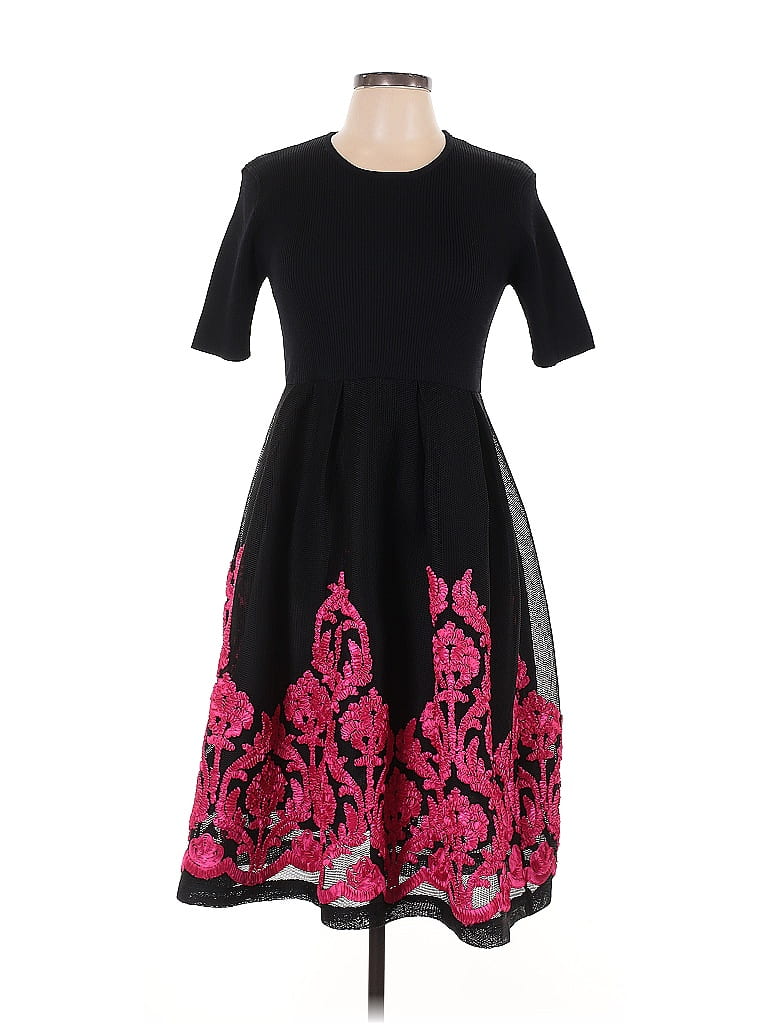 Gracia Graphic Black Cocktail Dress Size L - photo 1