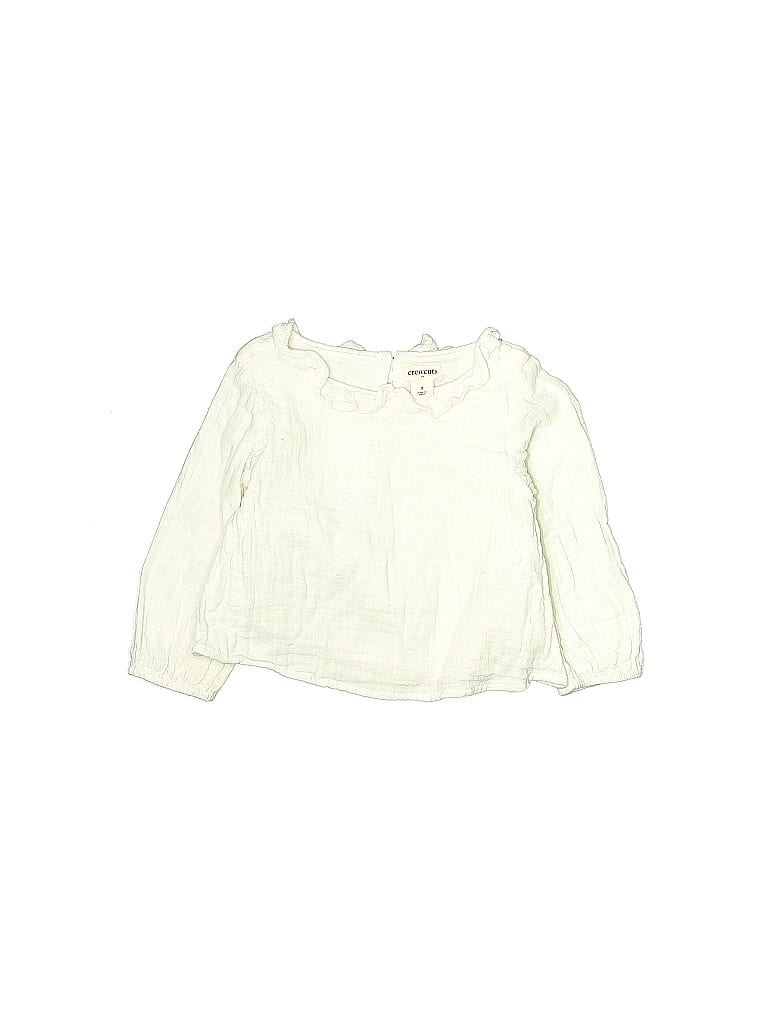 Crewcuts Outlet 100% Cotton Ivory White Long Sleeve Blouse Size 3 - photo 1