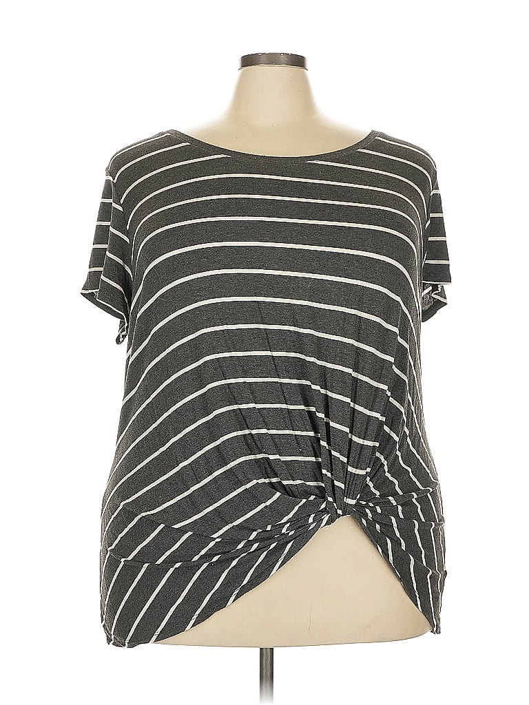 Nine Britton Gray Short Sleeve Top Size 3X - photo 1