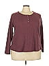 Terra & Sky Burgundy Long Sleeve Top Size 3X - photo 1