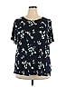 Ellos 100% Rayon Blue Short Sleeve Blouse Size 18 - photo 1