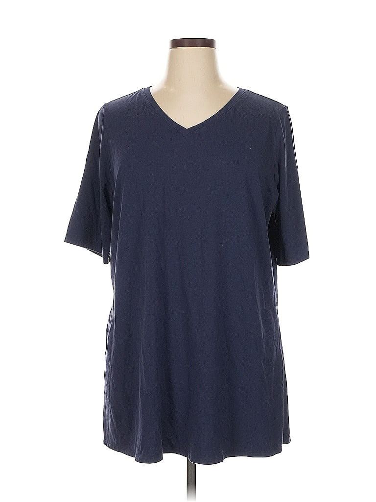 Belle By Kim Gravel Blue Short Sleeve T-Shirt Size XL - photo 1