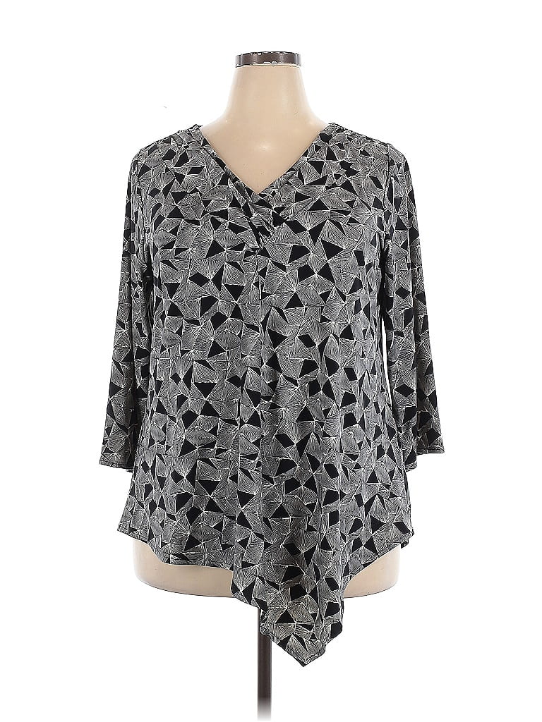 Alfani Silver 3/4 Sleeve Blouse Size 2X - photo 1