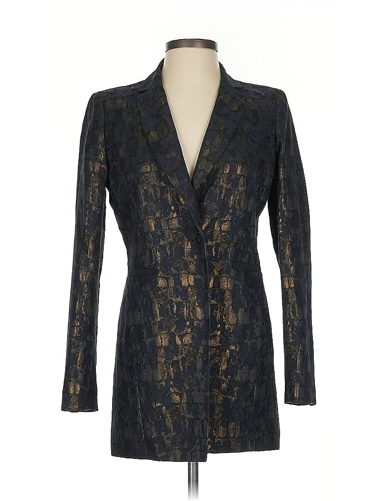 Pre-owned Lafayette 148 Blazer Jacket In Gold