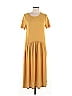 West Kei Solid Yellow Casual Dress Size L - photo 1