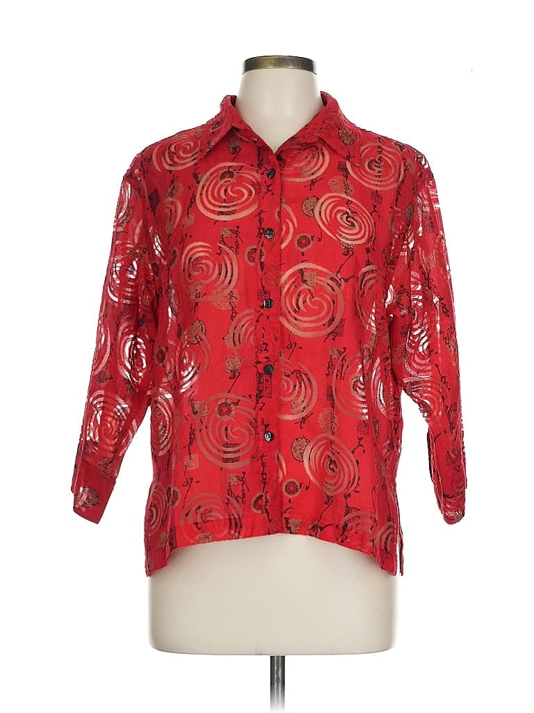 Chico's Design Paisley Red 3/4 Sleeve Blouse Size L - photo 1
