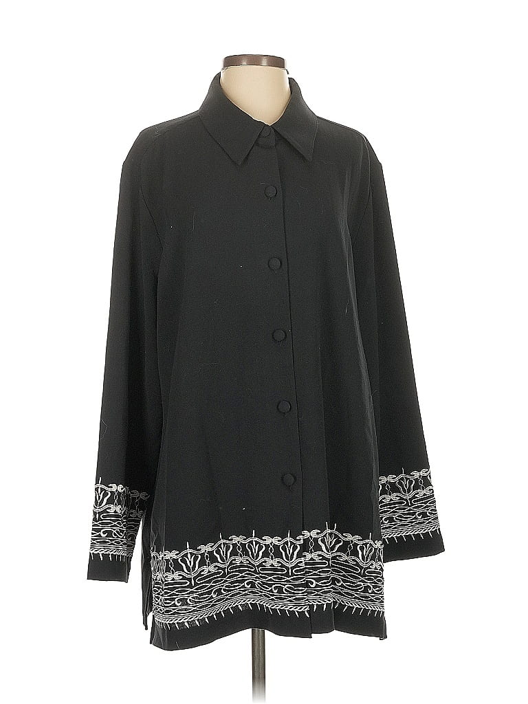 Pre-owned Brownstone Studio New York Long Sleeve Blouse In Black