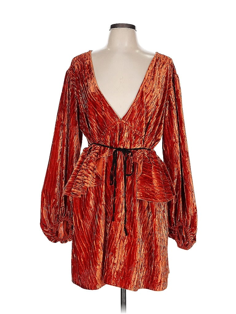 Topshop Orange Cocktail Dress Size 10 - photo 1