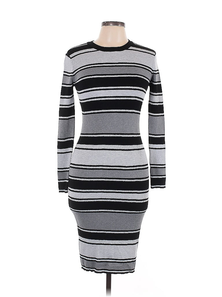 No Boundaries Stripes Gray Casual Dress Size 11 - photo 1