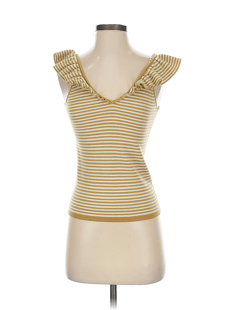 Pre-owned Madewell Tank Top Gold Ruffles Neckline Tops
