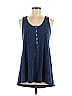 Eri + Ali 100% Cotton Blue Sleeveless Blouse Size M - photo 1