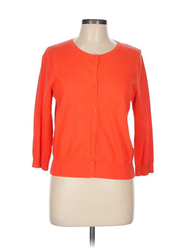 August Silk Orange Cardigan Size L - photo 1