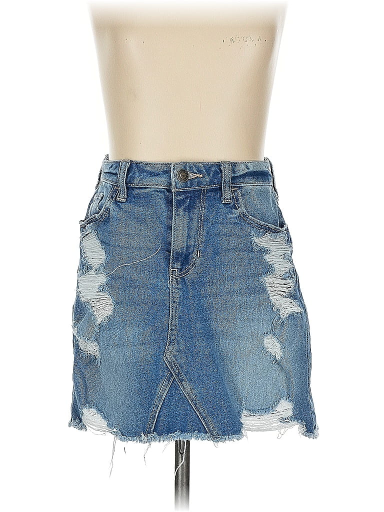 Pre-owned Hollister Denim Skirt In Blue