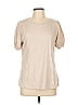 Belle By Kim Gravel Solid Tan Short Sleeve T-Shirt Size L - photo 1