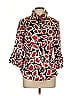 Violet & Claire 100% Polyester Animal Print Red 3/4 Sleeve Blouse Size L - photo 1