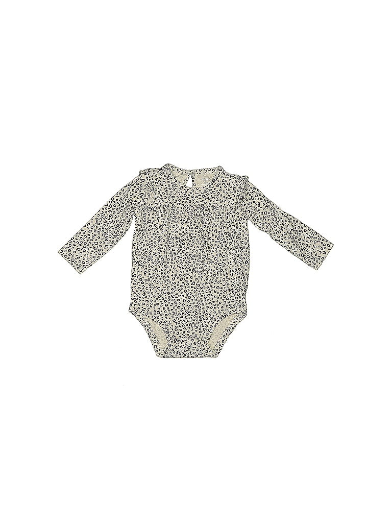 Carter's 100% Cotton Ivory Long Sleeve Onesie 9-12 MO / 12 MO - photo 1