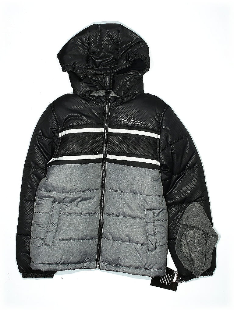 London Fog 100% Polyester Solid Black Gray Snow Jacket Size 14 - photo 1