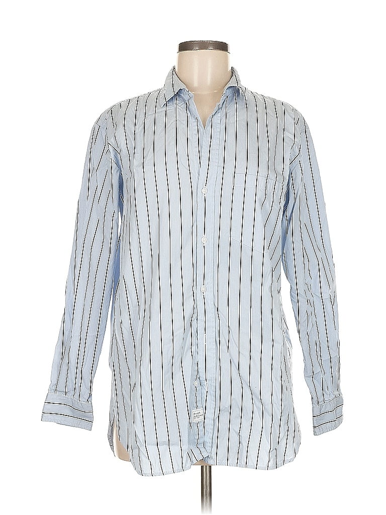 Frank & Eileen 100% Cotton Stripes Blue Long Sleeve Button-Down Shirt Size M - photo 1