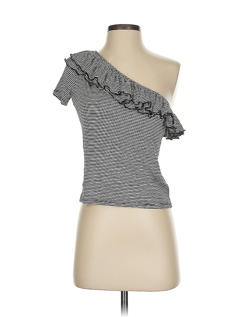 Romeo & Juliet Couture Tank Top Gray One Shoulder Neckline Tops