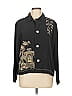 Chico's Design 100% Silk Print Black Long Sleeve Silk Top Size L - photo 1