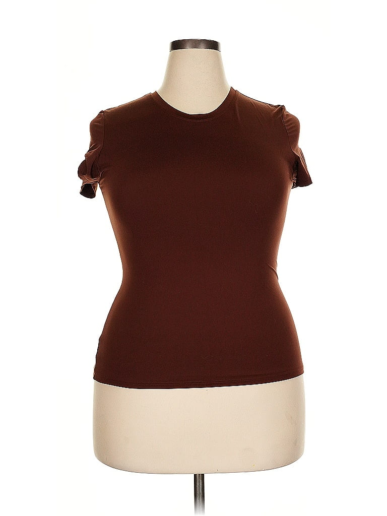 Victoria's Secret Pink Brown Short Sleeve Turtleneck Size XXL - photo 1
