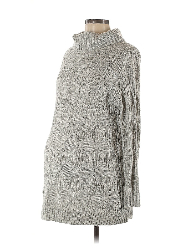 Isabel Maternity Gray Turtleneck Sweater Size M - photo 1