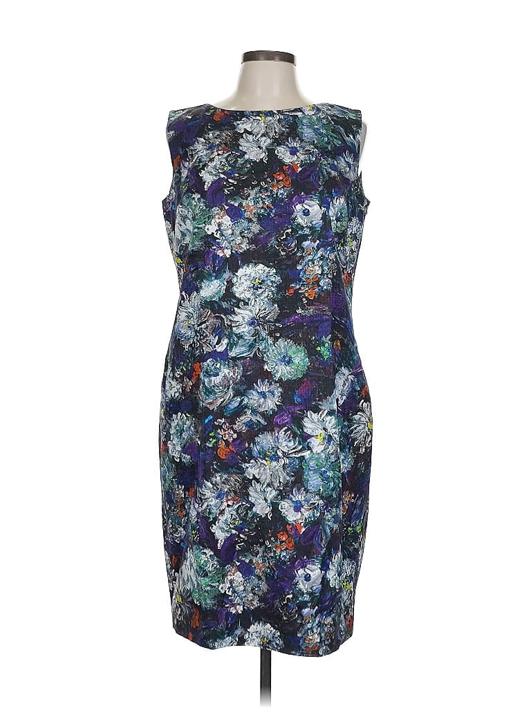 Piazza Sempione Print Blue Cocktail Dress Size EU (IT) 46 / US 10 - photo 1