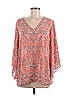 Belle By Kim Gravel 100% Polyester Orange 3/4 Sleeve Blouse Size M - photo 1