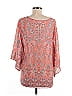 Belle By Kim Gravel 100% Polyester Orange 3/4 Sleeve Blouse Size M - photo 2
