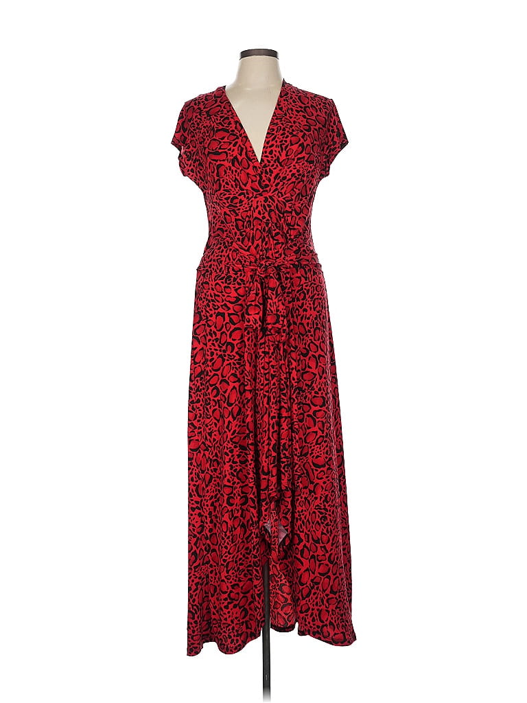 IMAN Animal Print Red Casual Dress Size L - photo 1