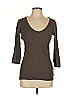 Moda International 100% Cotton Brown 3/4 Sleeve T-Shirt Size L - photo 1
