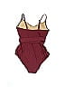 Shade & Shore Solid Burgundy One Piece Swimsuit Size L - photo 2