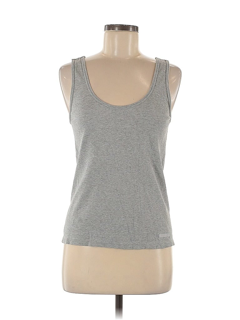 Pre-owned Donna Karan Tank Top Gray Halter Neckline Tops