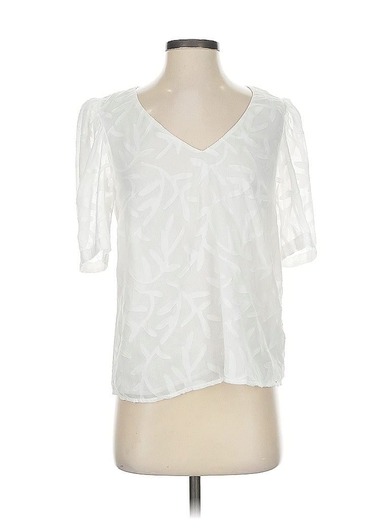 Pre-owned A New Day Short Sleeve Blouse In White