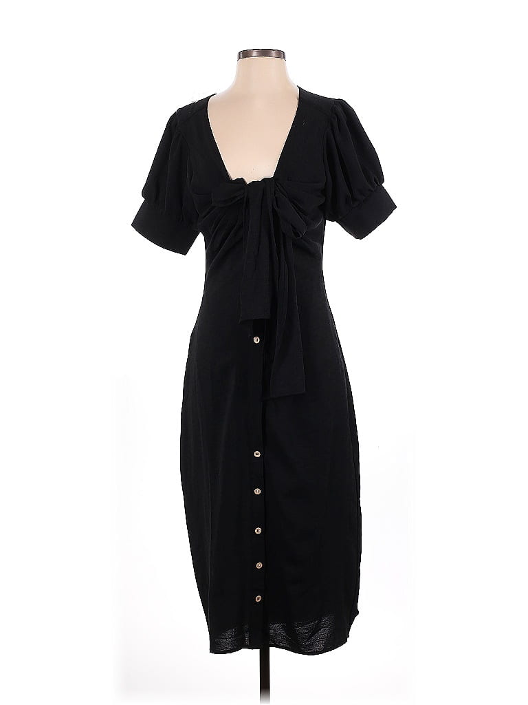 Entro Solid Black Casual Dress Size S - photo 1