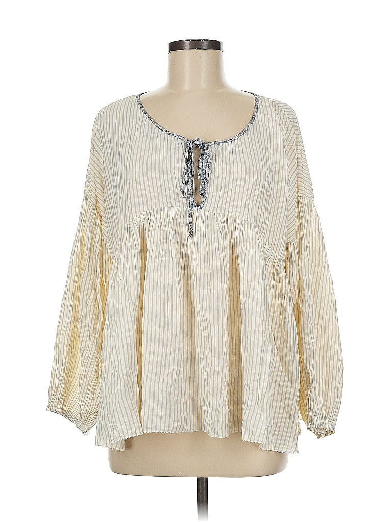 Mystree Ivory Long Sleeve Blouse Size M - photo 1