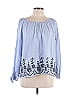 Tommy Hilfiger 100% Cotton Blue 3/4 Sleeve Blouse Size L - photo 1
