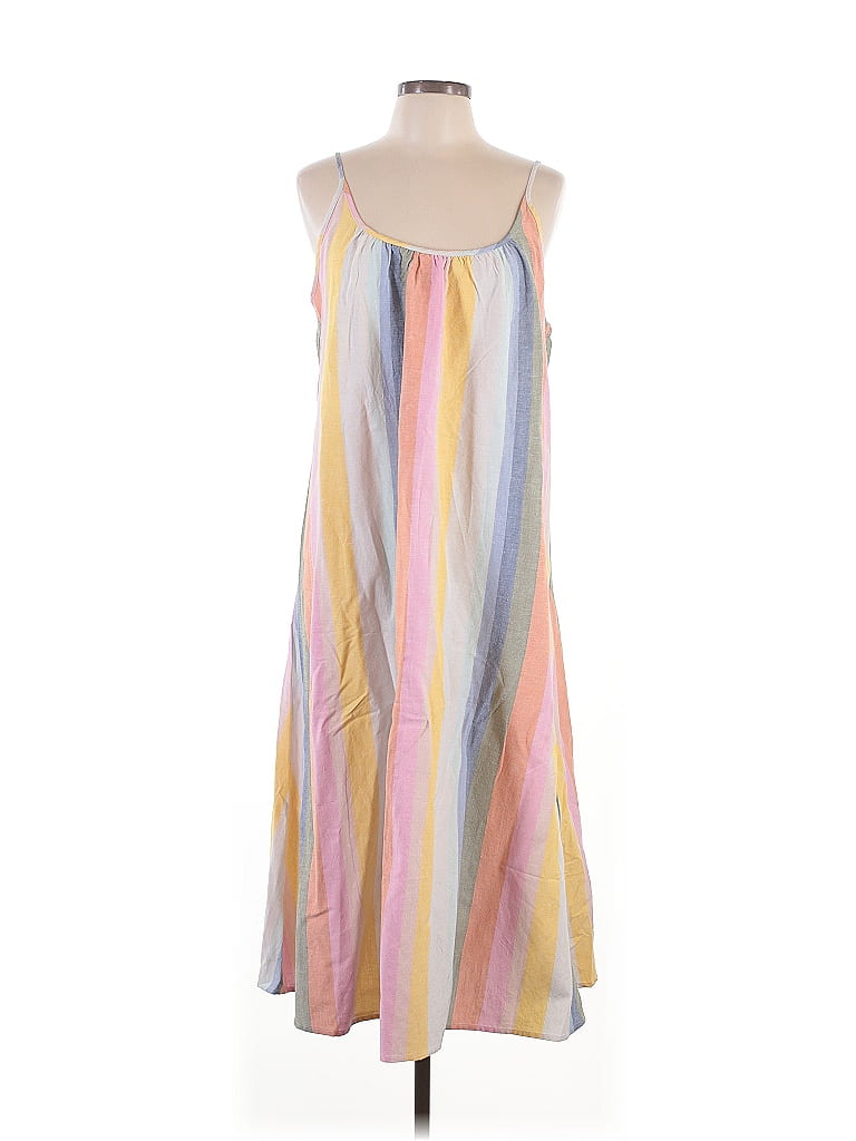 World Market Stripes Pink Casual Dress Size L - photo 1