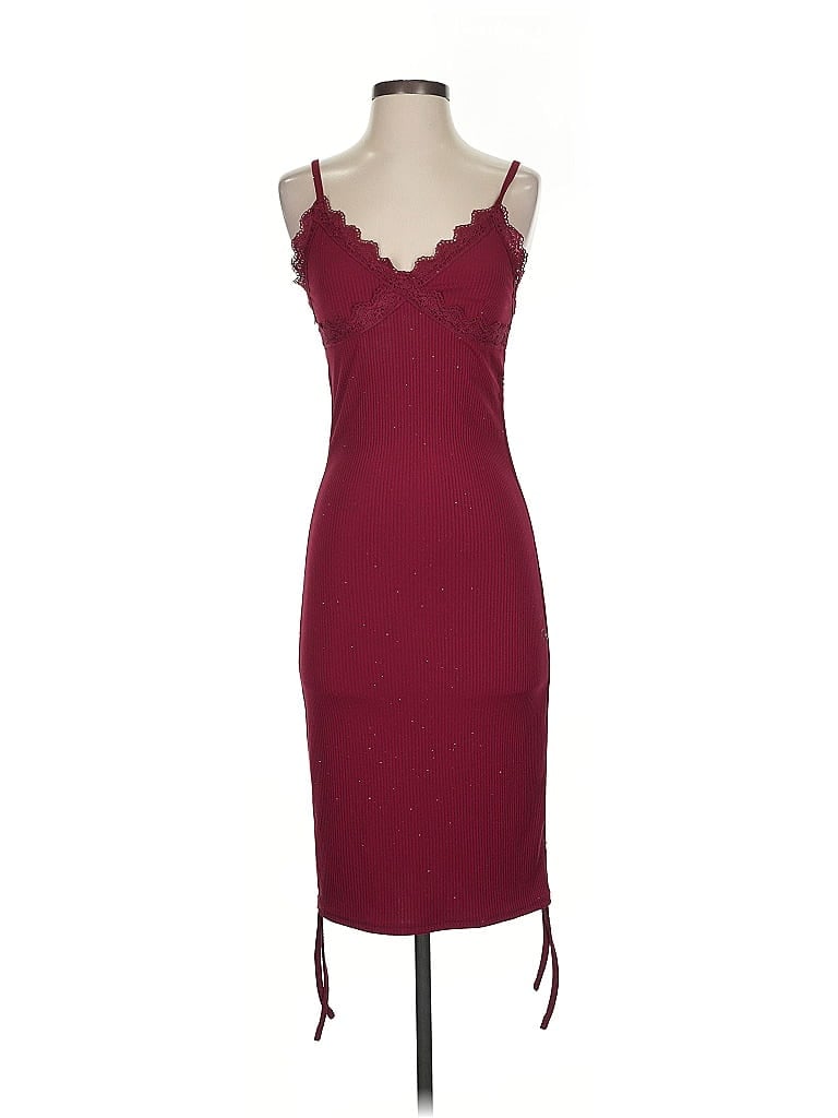 Pre-owned Romwe Cocktail Dress In Burgundy