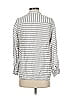 Coldwater Creek 100% Linen Stripes Gray 3/4 Sleeve Button-Down Shirt Size S - photo 2